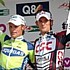 Frank Schleck sur le podium de Lige-Bastogne-Lige 2007 avec Valverde et Di Luca